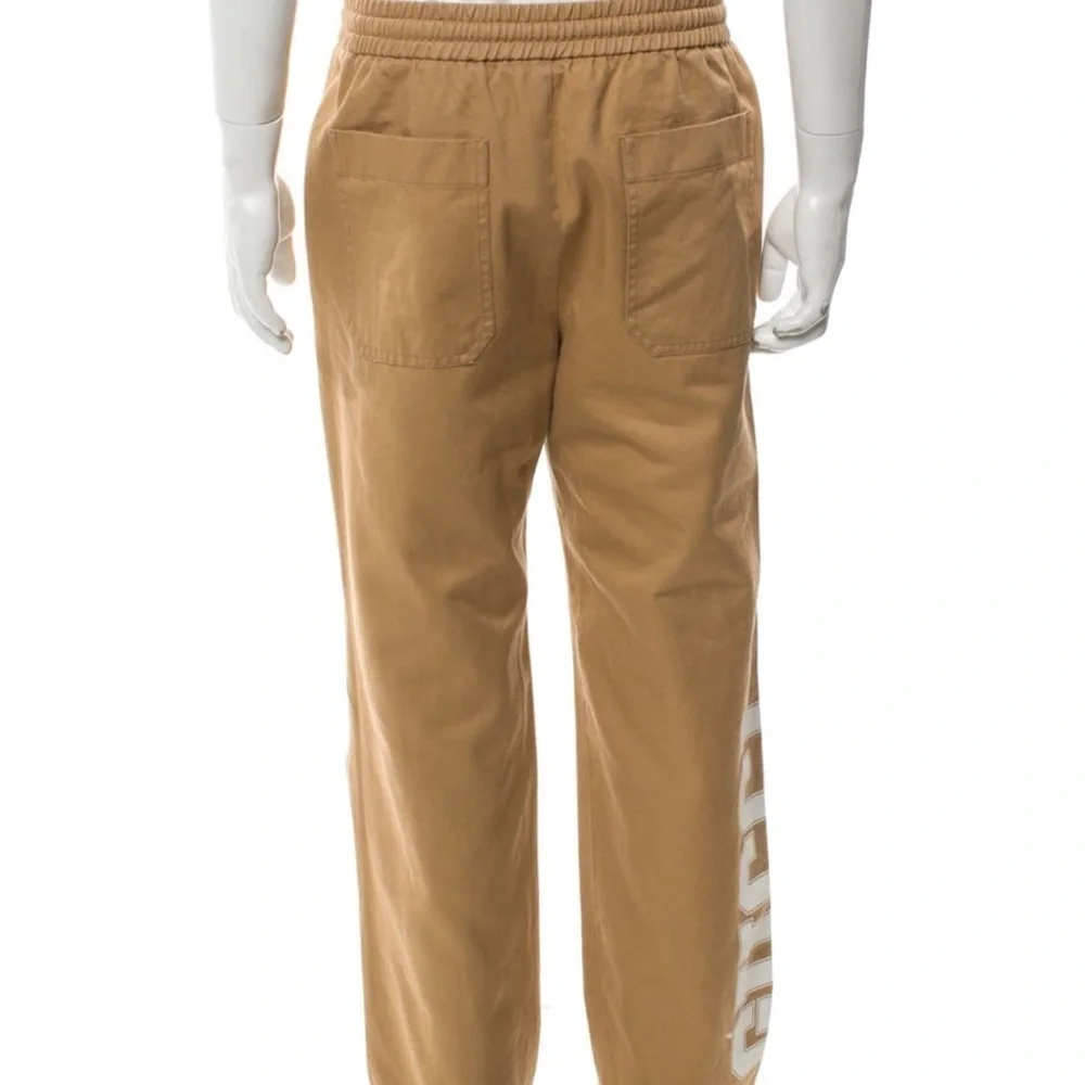Gucci Tan Joggers with White Logo